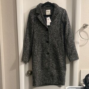 Abercrombie & Fitch Gray Tweed Trench Coat